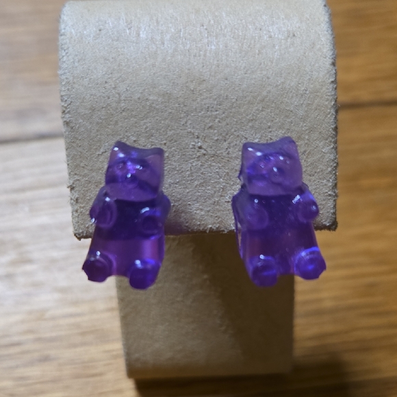 Purple Gummy Bear Earrings - Picture 1 of 5